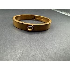 Michael Kors Fulton Rose Gold Tone Delicate Hinged Women's Bangle Bracelet